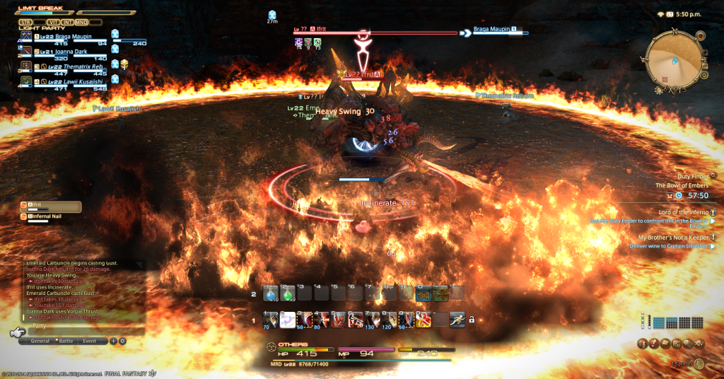 Fighting the Ifrit.